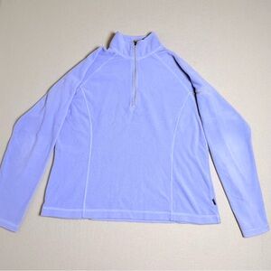 LL Bean Women’s Purple Small Fleece Pullover Quarter Zip S Pocket Y2K Soft